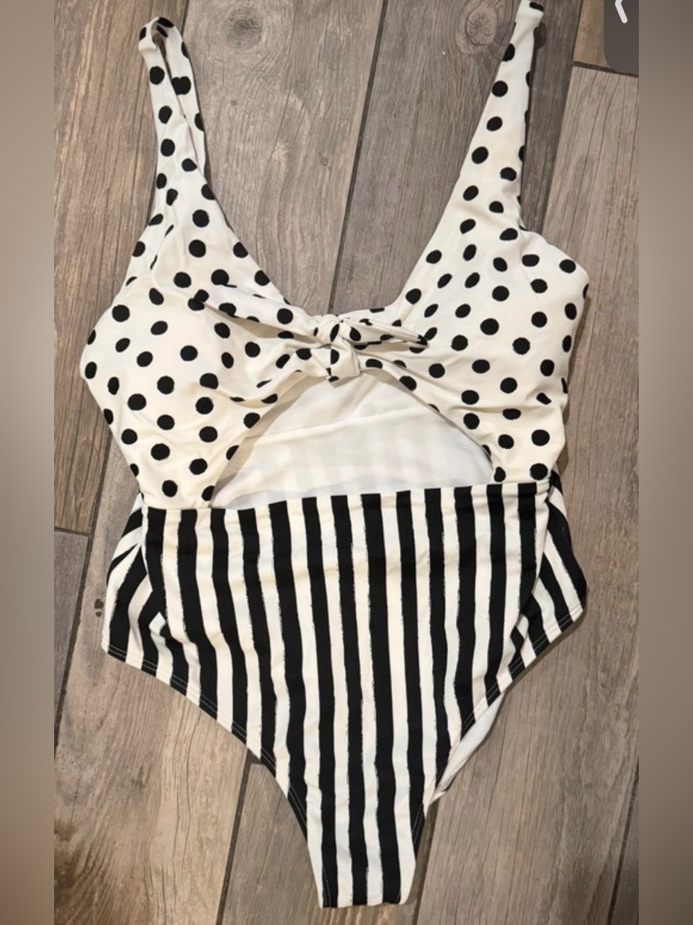Polka Dot and Stripes One Piece Bathing Suit